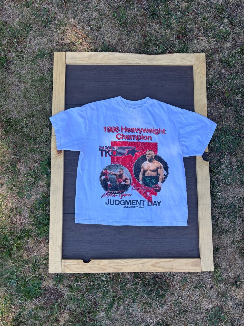White Graphic Boxing T-Shirt - Judgment Day